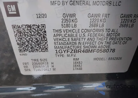 2021 Cadillac Xt4 Awd Luxury from USA, damaged, VIN 1GYFZBR48MF058078